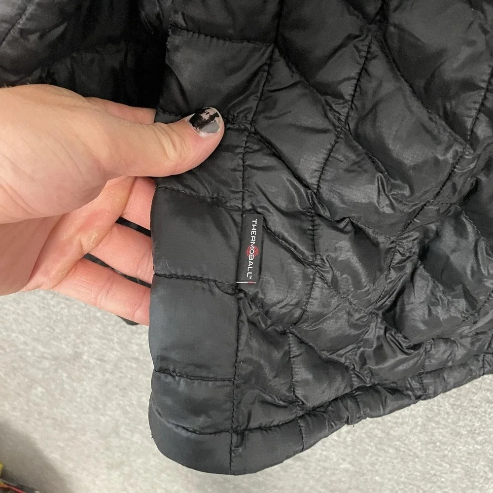 The North Face Thermoball Jacket Mens 2XL Black Puffer Quilted Full Zip READ